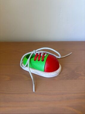 Plan Toys Kids Wooden Lace-Up Trainer - Shoe toy. Learn to tie laces